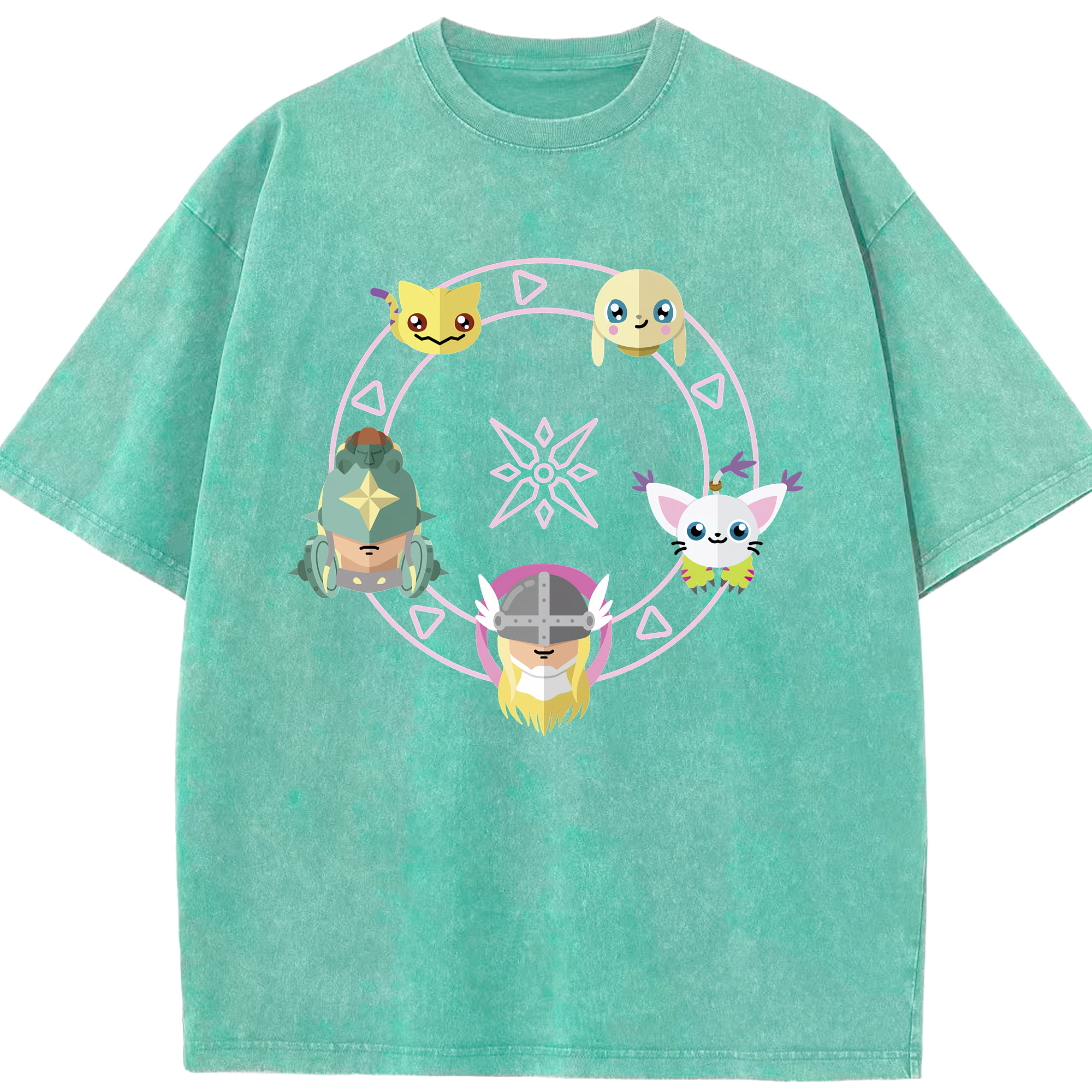 （画像用） Digimon デジタルモンスター/デジモン 綿100% ヴィンテージ風 半袖Tシャツ（フロントプリント）